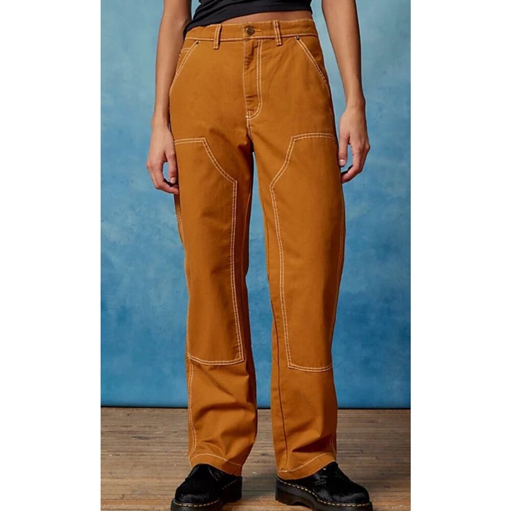 BDG Urban Outfitters Carpenter Pants 26 Mustard Brown Utility Straight Leg - Picture 9 of 9